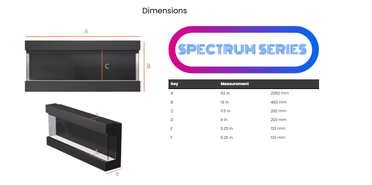 Spectrum Slimline Series 82-Inch 3-Sided Electric Fireplace