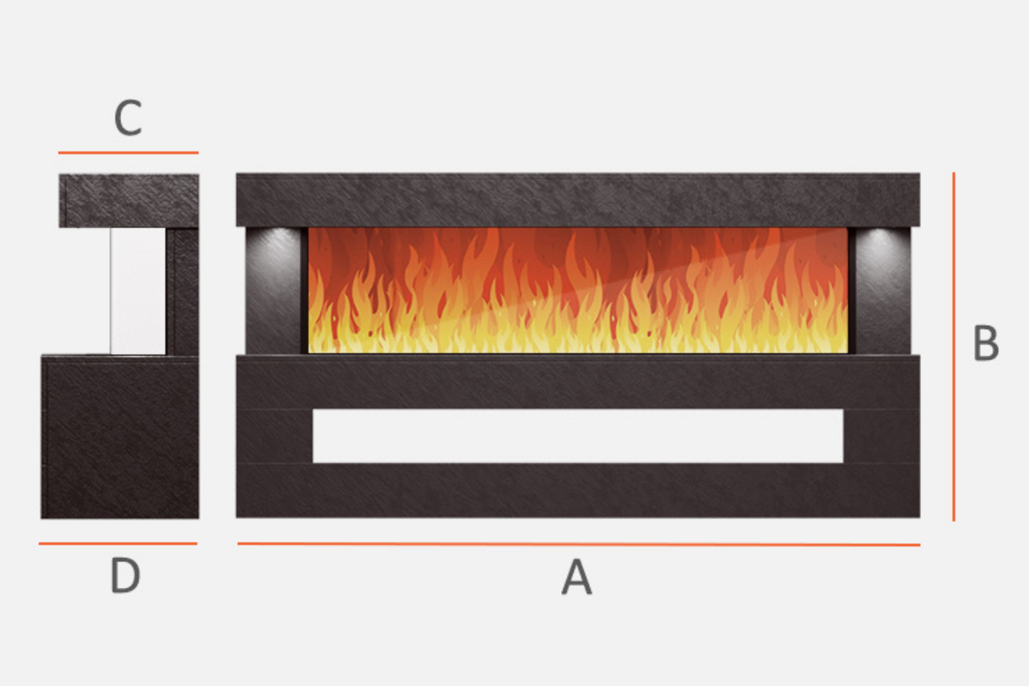 Advance Electric Fireplace Suite B – 76 Inch Freestanding Suite with 1500mm Fire | UK Delivery