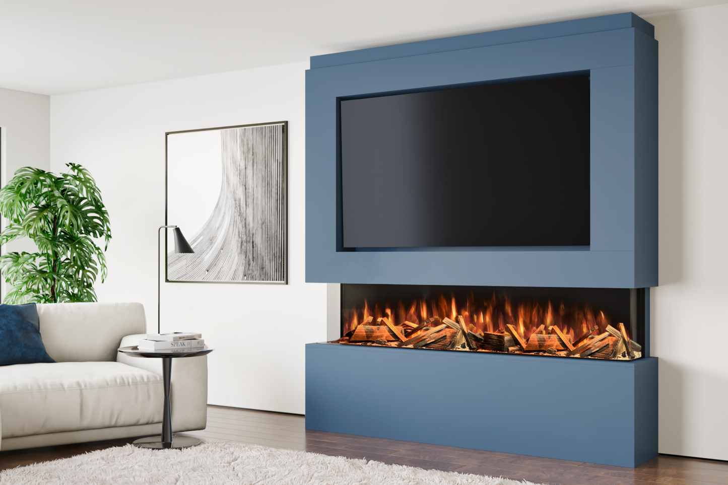 Pre-Built Media Wall Package L : Featuring the Advance Series 1800 Electric Fireplace