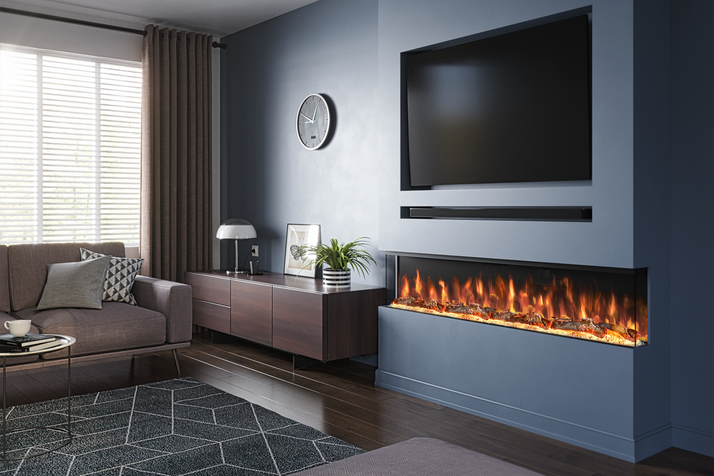 60" 3-Sided Electric Fireplace – Spectrum Slimline | Free UK Delivery