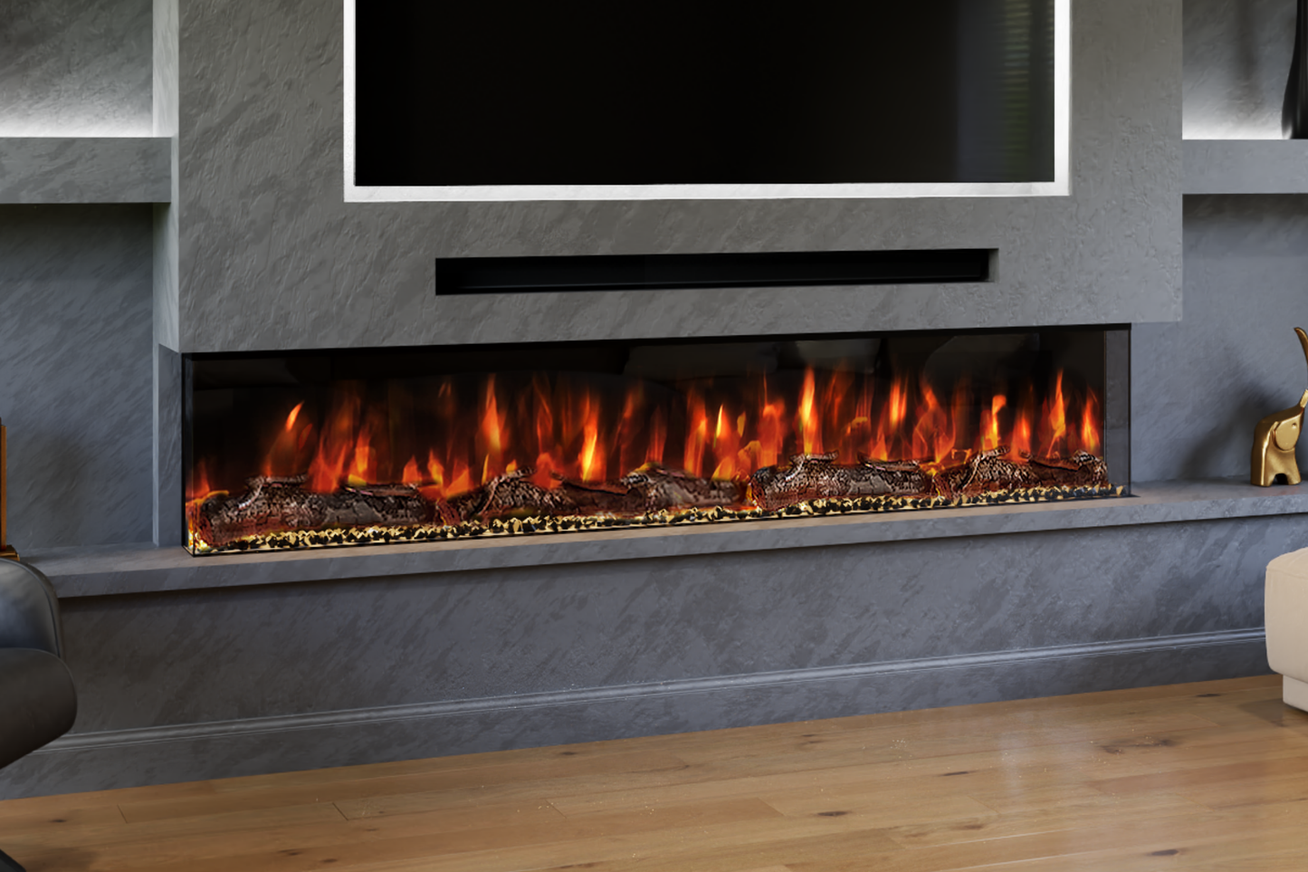 Spectrum Slimline Series 82-Inch 3-Sided Electric Fireplace