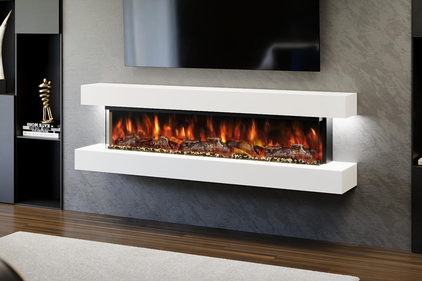 Modern Wall Mounted Electric Fireplace C – Slimline LED | UK Delivery
