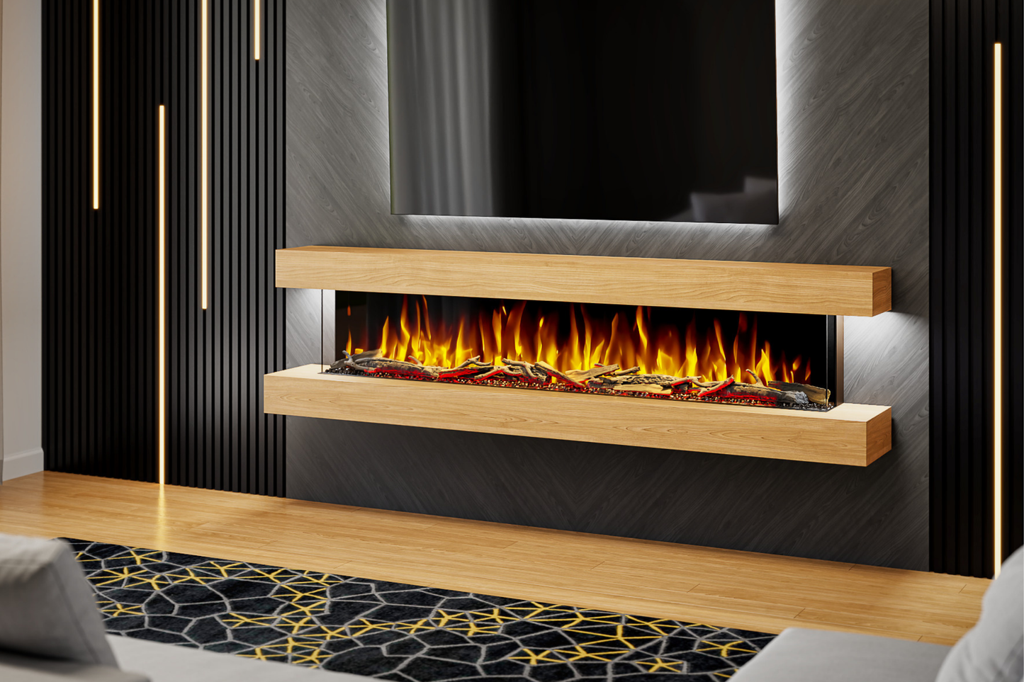 Wall Mounted Electric Fireplace D Featuring the Spectrum Series 72