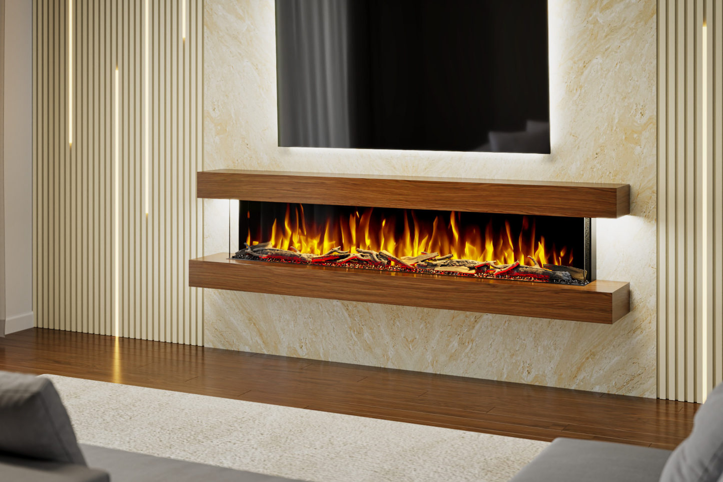 Wall Mounted Electric Fireplace D Featuring the Spectrum Series 72