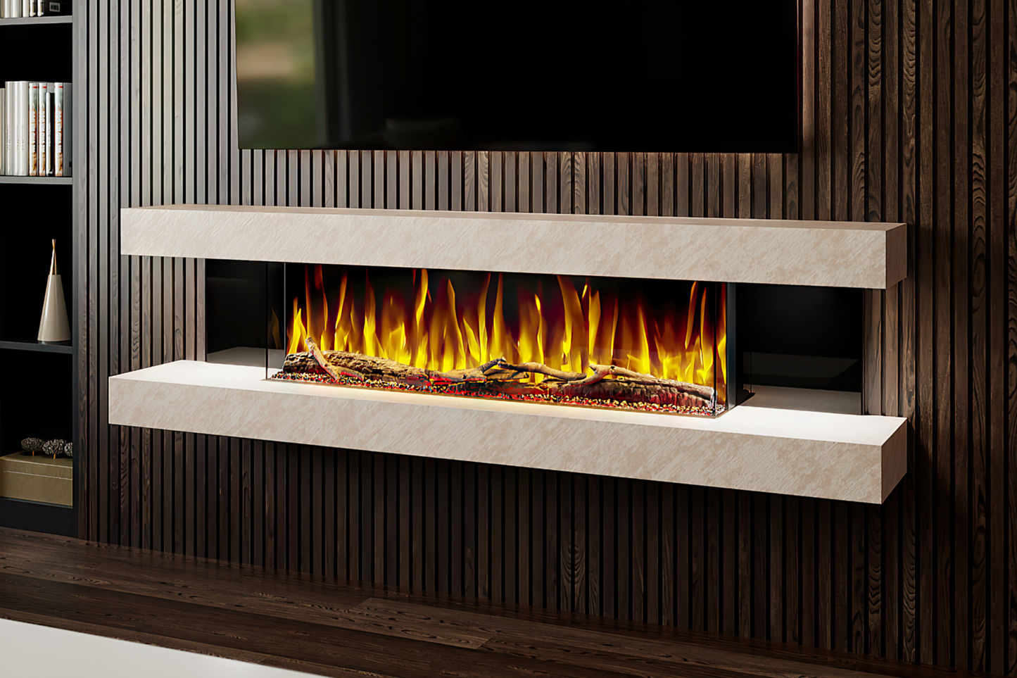 Modern Wall Mounted Electric Fireplace E β Slimline LED | UK Delivery