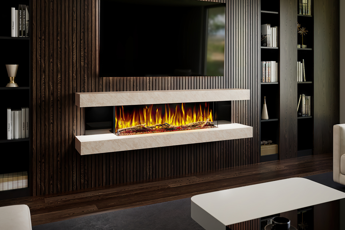 Modern Wall Mounted Electric Fireplace E β Slimline LED | UK Delivery