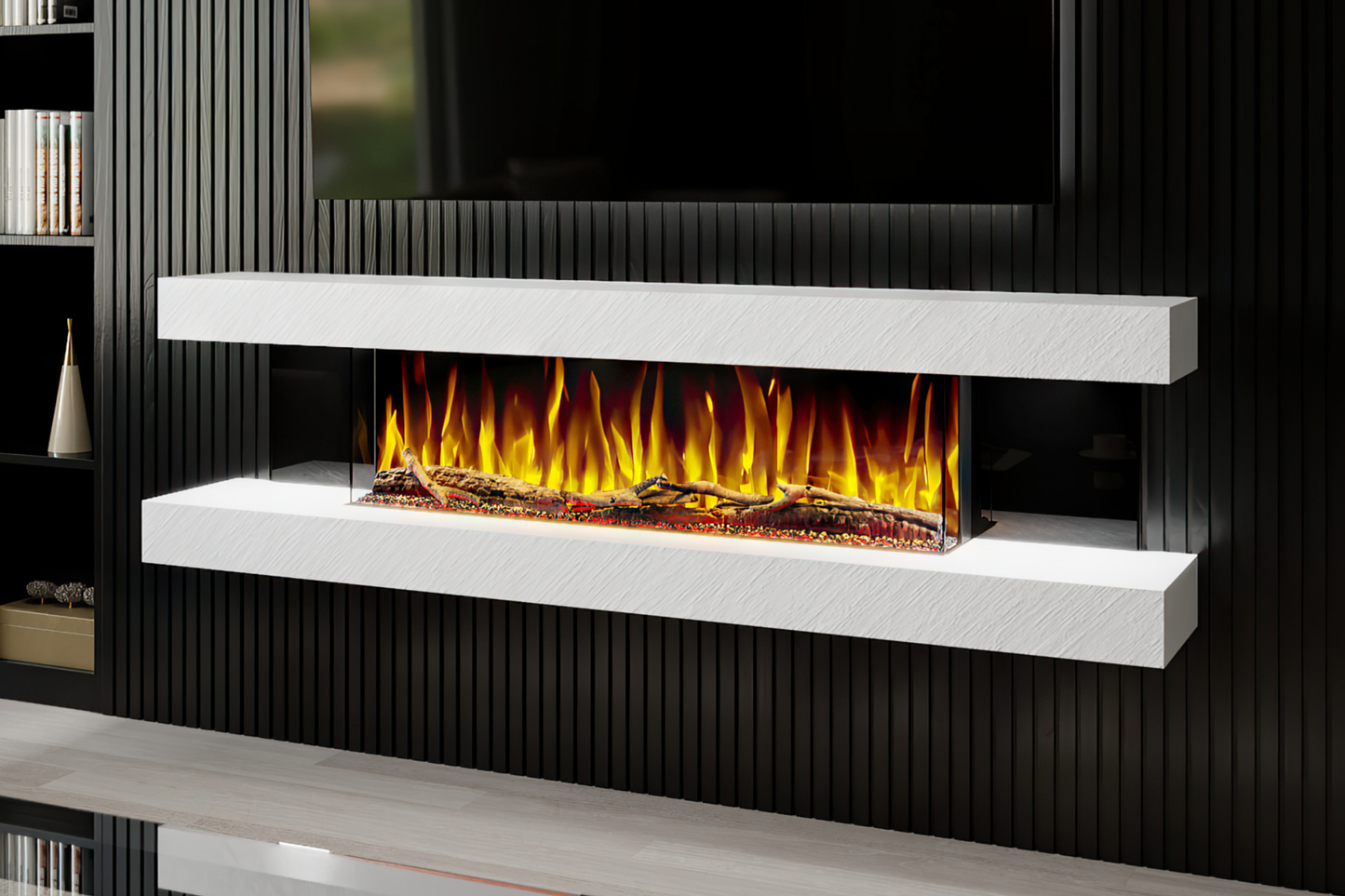 Modern Wall Mounted Electric Fireplace E β Slimline LED | UK Delivery