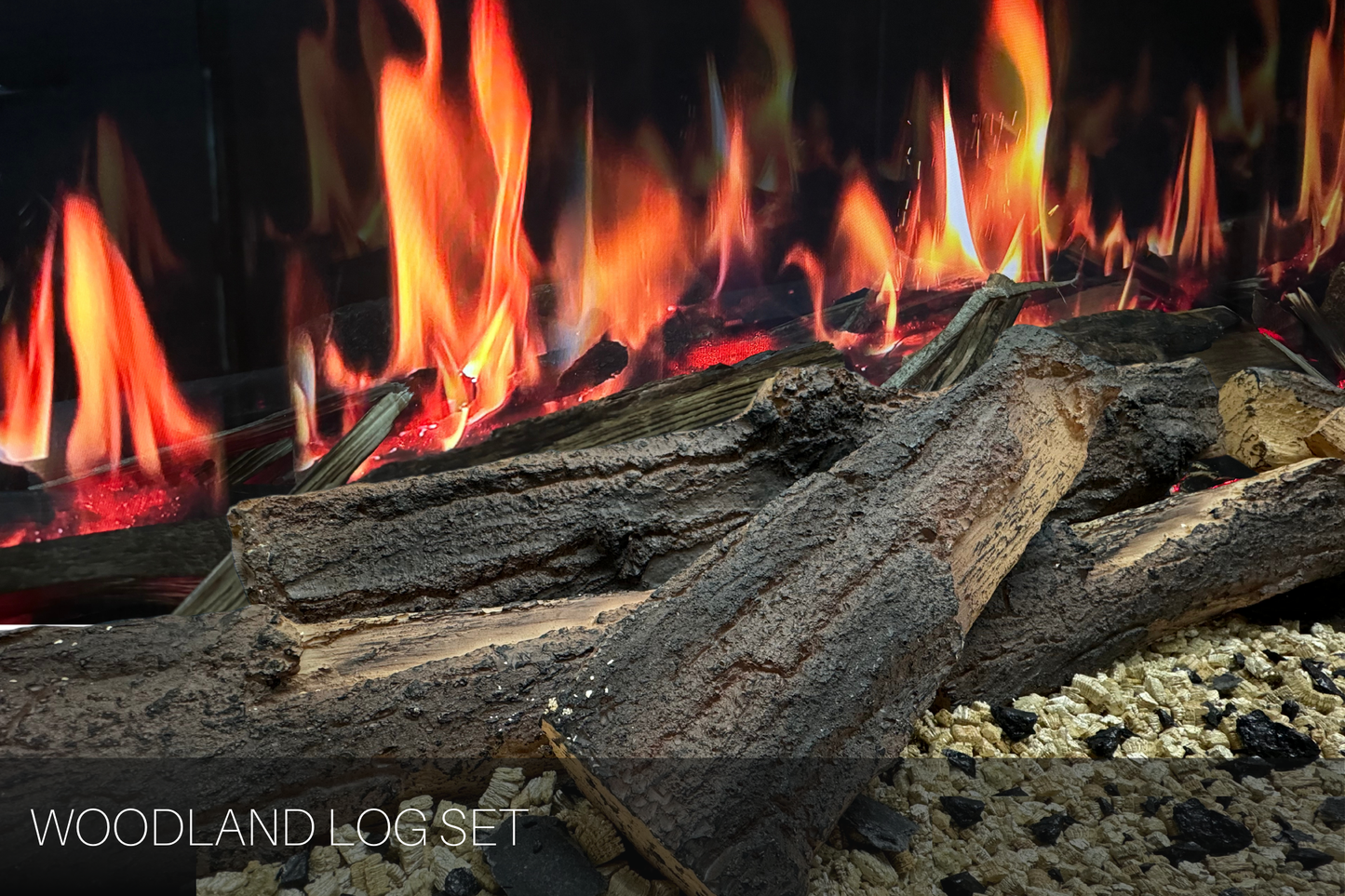 Evervue 72-Inch LCD Real Flame Media Wall Electric Fireplace (APP Control)