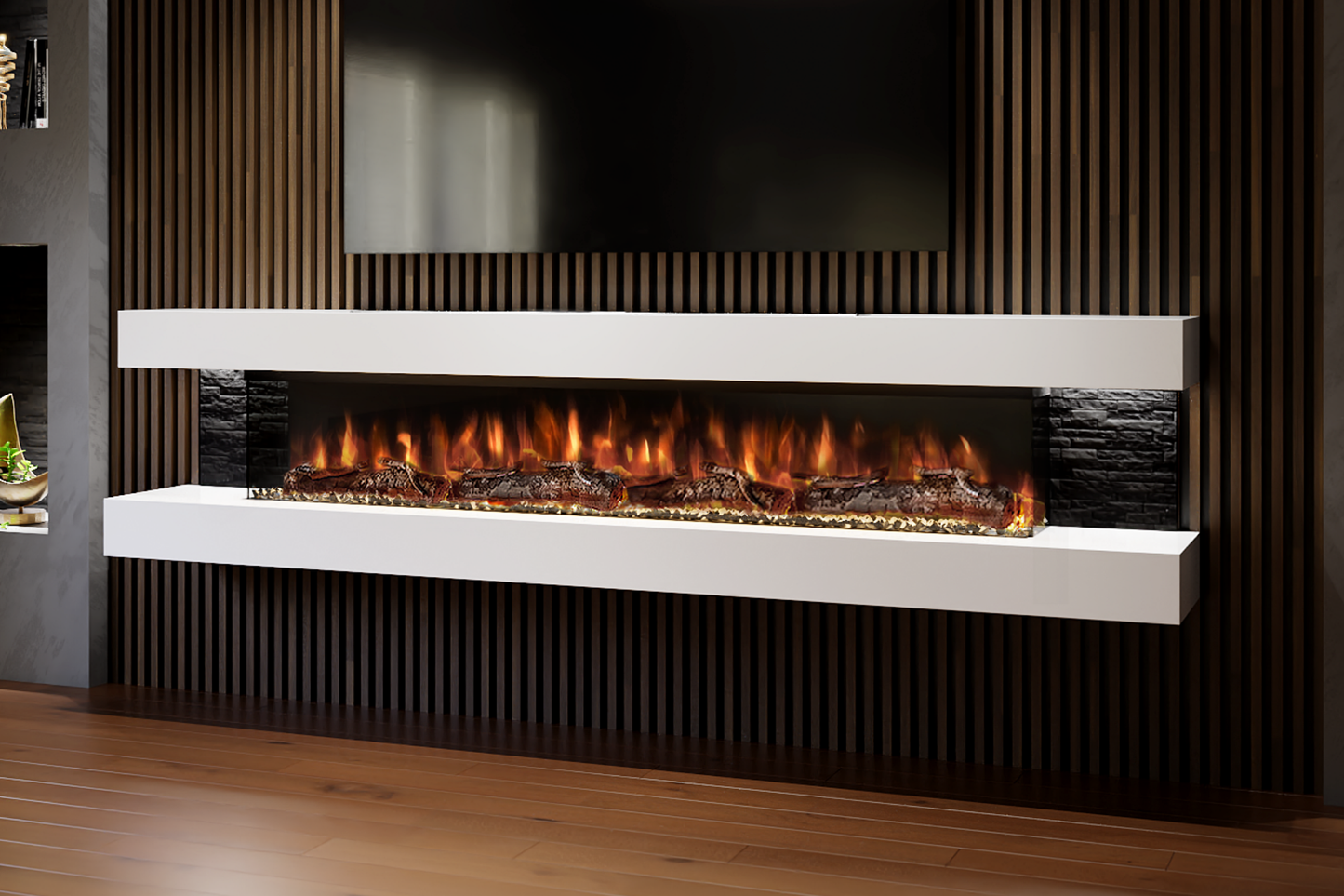 Modern Wall Mounted Electric Fireplace F – Slimline LED | UK Delivery