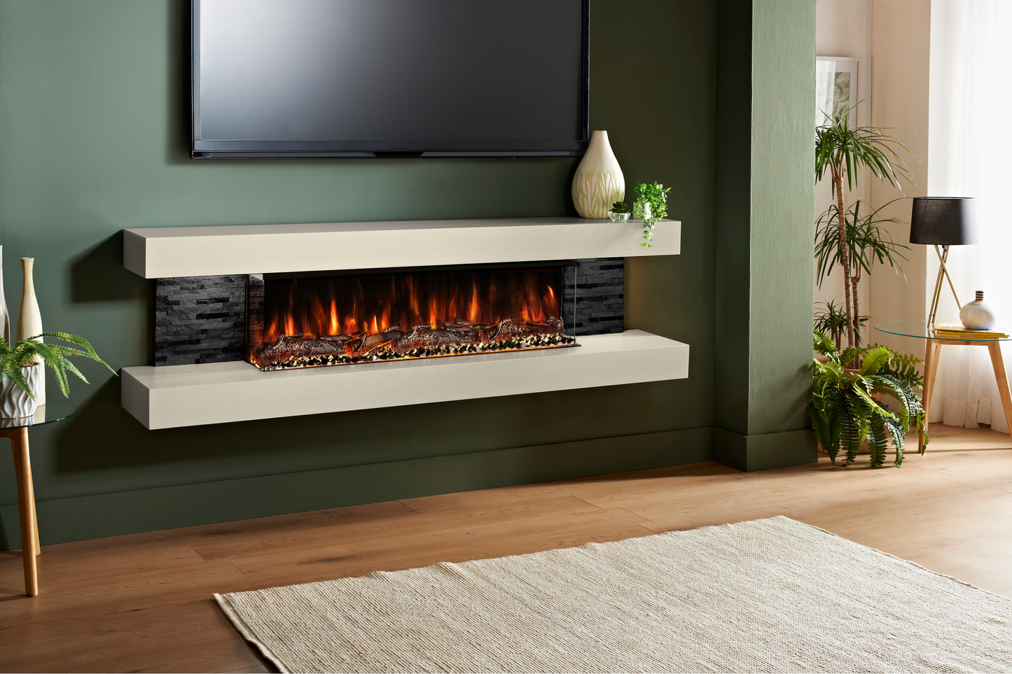 Modern Wall Mounted Electric Fireplace E – Slimline LED | UK Delivery