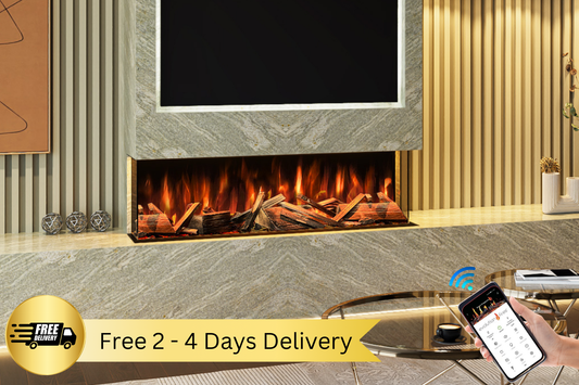 Advance Series 1300mm deeper media wall electric fireplace with app control