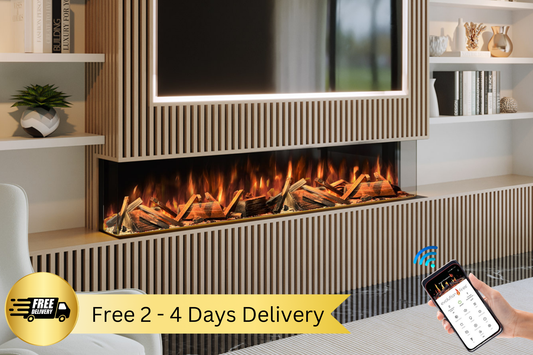Advance Series 1800mm deeper media wall electric fireplace with app control