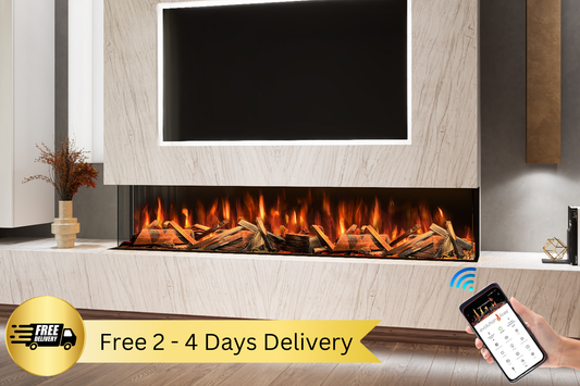 Advance Series 2000mm deeper media wall electric fireplace with app control