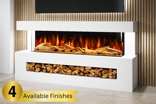 Modern electric fireplace suite with 1500mm panoramic LED fire – Advance Suite A

