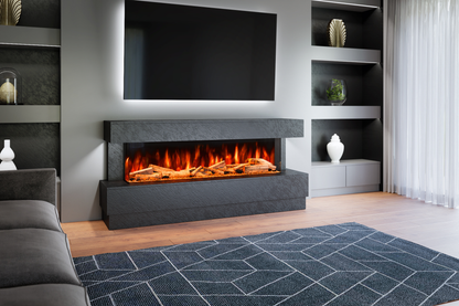 Modern electric fireplace suite with 1500mm panoramic LED fire – Advance Suite A