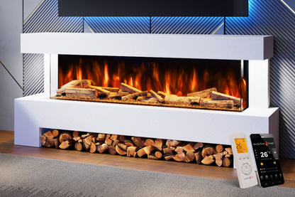 Advance Electric Fireplace Suite A – 77 Inch Freestanding Suite with 1500mm Fire | UK Delivery