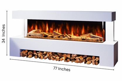 Advance Electric Fireplace Suite A – 77 Inch Freestanding Suite with 1500mm Fire | UK Delivery