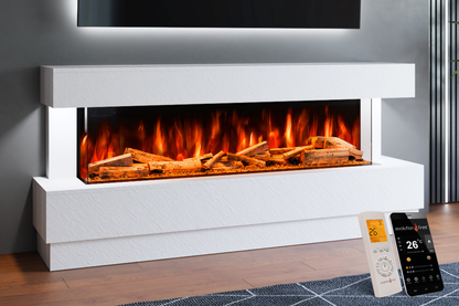Advance Electric Fireplace Suite C – 77 Inch Freestanding Suite with 1500mm Fire | UK Delivery