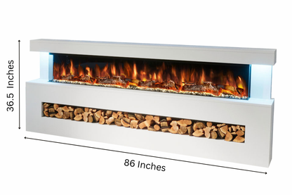 Spectrum Suite B 72” Electric Fireplace Suite – Modern Freestanding Design