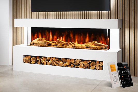 Advance Electric Fireplace Suite B – 76 Inch Freestanding Suite with 1500mm Fire | UK Delivery