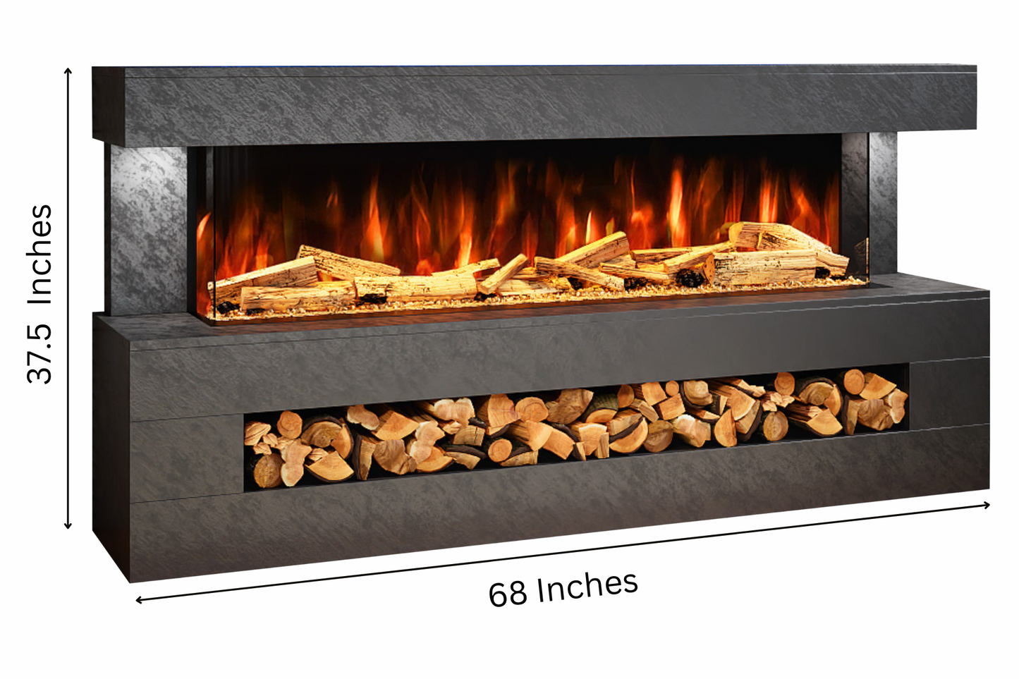 Advance Electric Fireplace Suite B – 68 Inch Freestanding Suite with 1300mm Fire | UK Delivery