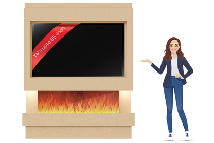 Pre-Built Media Wall Package J – Advance 1300mm Electric Fireplace (UK Delivery)