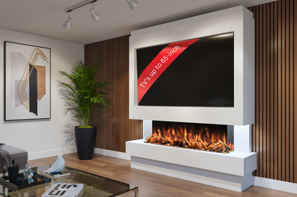 Pre-Built Media Wall Package K – Advance 1500mm Electric Fireplace (UK Delivery)