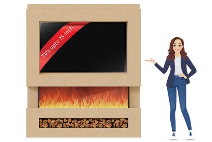 Pre-Built Media Wall Package K – Advance 1500mm Electric Fireplace (UK Delivery)