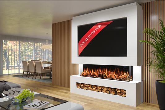 Pre-Built Media Wall Package K – Advance 1500mm Electric Fireplace (UK Delivery)