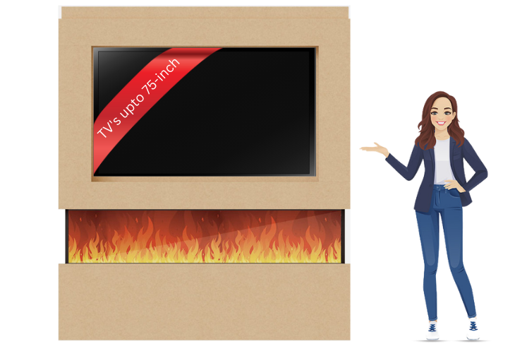 Pre-Built Media Wall Package L – Advance 1800mm Electric Fireplace (UK Delivery)