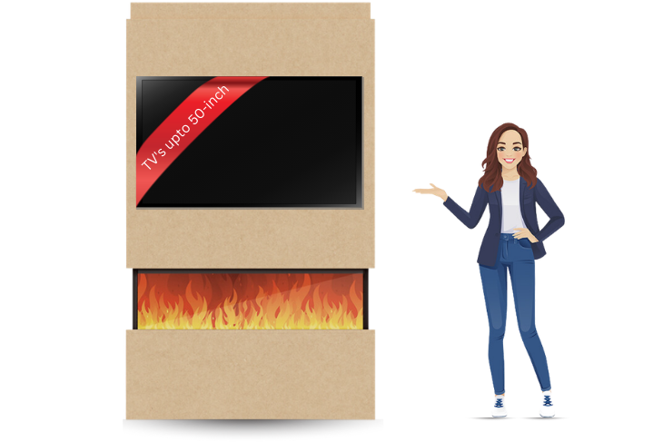 Pre-Built Media Wall V with 44 Inch Electric Fireplace – Delivered Across Mainland UK