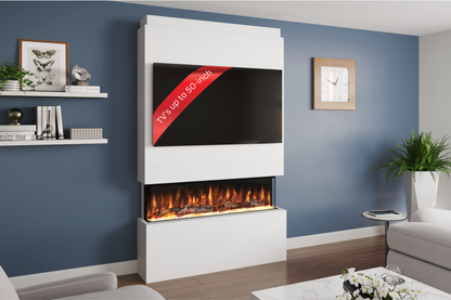 Pre-Built Media Wall V with 44 Inch Electric Fireplace – Delivered Across Mainland UK