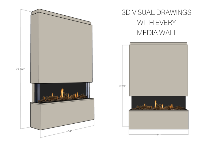 Pre-Built Media Wall W with 50 Inch Electric Fireplace – Delivered Across Mainland UK