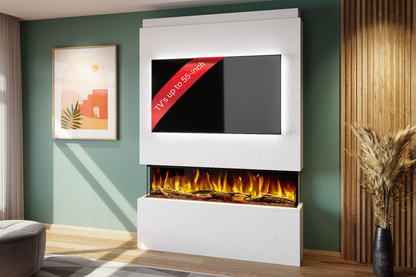 Pre-Built Media Wall W with 50 Inch Electric Fireplace – Delivered Across Mainland UK
