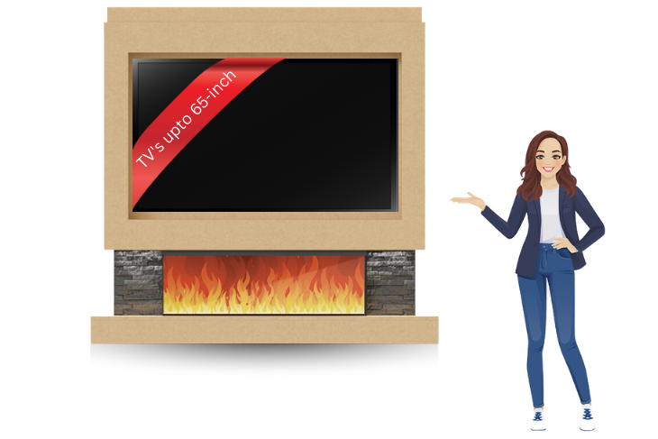 Pre-Built Media Wall A with 44 Inch Electric Fireplace – Delivered Across Mainland UK