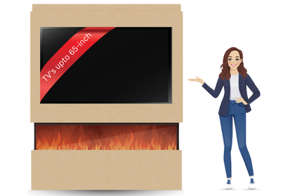 Pre-Built Media Wall V with 60 Inch Electric Fireplace – Delivered Across Mainland UK