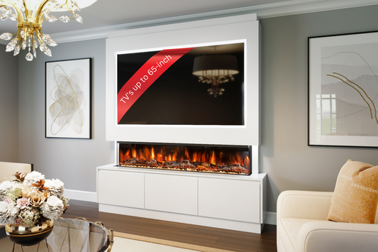 Pre-Built Media Wall R with 60 Inch Electric Fireplace – Delivered Across Mainland UK