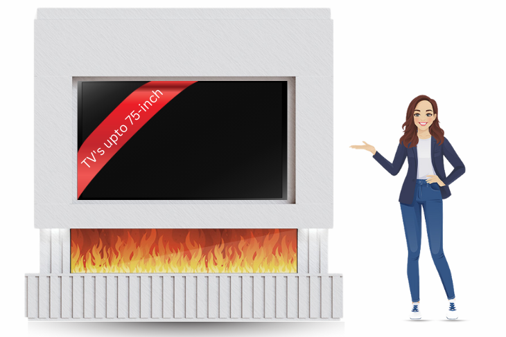 Pre-Built Media Wall U with 60 Inch Electric Fireplace – Delivered Across Mainland UK