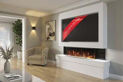 Pre-Built Media Wall B with 44 Inch Electric Fireplace – Delivered Across Mainland UK