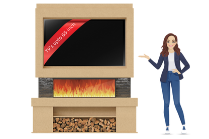 Pre-Built Media Wall C with 44 Inch Electric Fireplace – Delivered Across Mainland UK