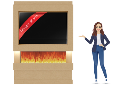 Pre-Built Media Wall E with 44 Inch Electric Fireplace – Delivered Across Mainland UK