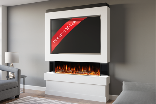 Pre-Built Media Wall E with 44 Inch Electric Fireplace – Delivered Across Mainland UK