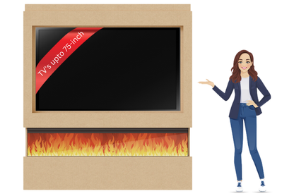 Pre-Built Media Wall I with 72 Inch Electric Fireplace – Delivered Across Mainland UK