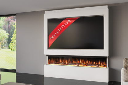 Pre-Built Media Wall I with 72 Inch Electric Fireplace – Delivered Across Mainland UK