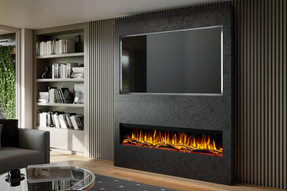 Pre-Built Media Wall Q with 60 Inch Electric Fireplace – Delivered Across Mainland UK
