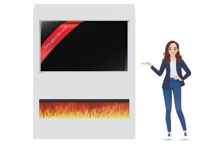 Pre-Built Media Wall Q with 60 Inch Electric Fireplace – Delivered Across Mainland UK