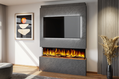 Pre-Built Media Wall W with 50 Inch Electric Fireplace – Delivered Across Mainland UK
