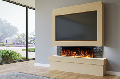 Pre-Built Media Wall Package B : Featuring the Spectrum Series 44-Inch Electric Fireplace