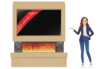 Pre-Built Media Wall B with 44 Inch Electric Fireplace – Delivered Across Mainland UK