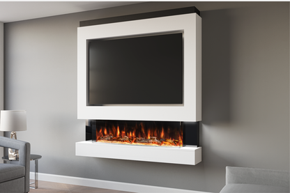 Pre-Built Media Wall Package D : Featuring the Spectrum Series 44-Inch Electric Fireplace